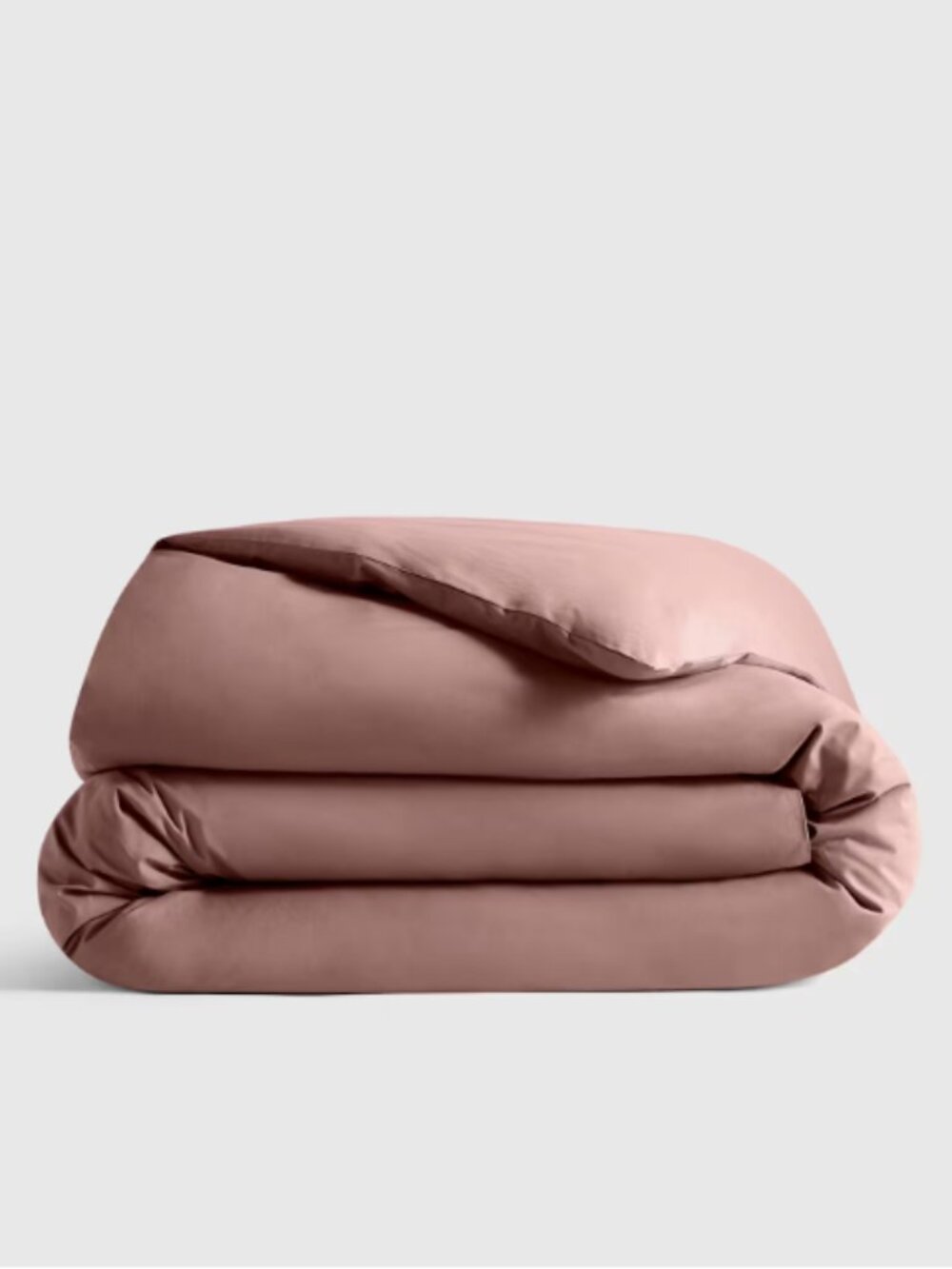 Quince Organic Crisp Percale King Duvet Cover in Clay